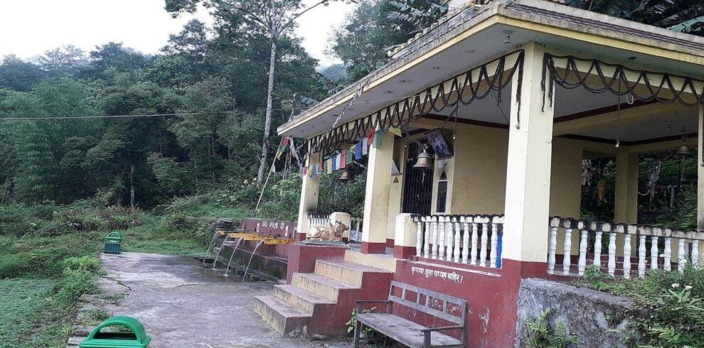 Char Dhara sacred spring and temple area visited during the Char Dhara Trek in eastern Nepal