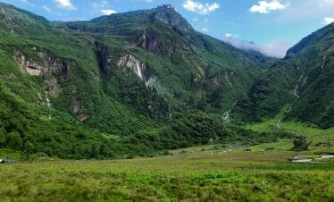 Beautiful green landscapes of Saldim Valley seen along the Saldim Valley Makalu Base Camp Trek route in eastern Nepal
