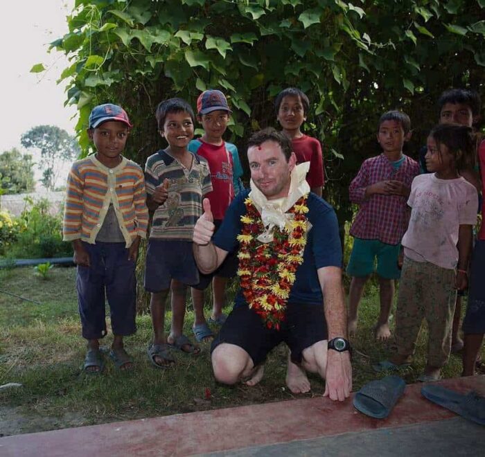 Michael with children