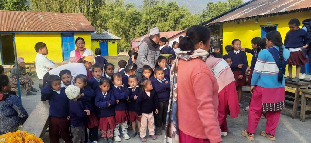 Jumper Distribution Program at Mangla Devi basic school Khandbari 4.jpg