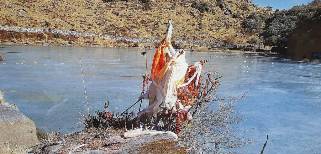 Salpa Pokhari, a sacred lake on the Arun Valley trek in Eastern Nepal